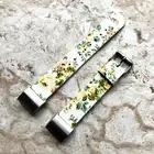 FL-1-CH3 Soft Leather Floral Band Strap with Adapters for Fitbit Charge 3
