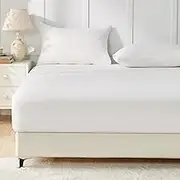 Queen Fitted Sheet Set - 3-Piece Ultra-Soft 1800TC Premium Double Brushed Microfiber, Extra Deep 40cm Fitted Sheet & 2 Pillowcases (48x74cm), White, Queen Size