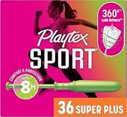 Playtex Sport Tampons with Flex-Fit Technology, Super Plus, Unscented - 36 Count