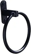 HOMSFOU 1 Pc Aluminum Towel Ring Towel Holder Black Bath Bathroom Holder Black Aluminum