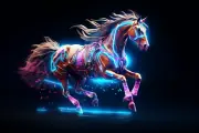 Mythical Horse, UV tapestry, Blacklight Reactive, Psychedelic Wall Hanging