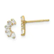 14k 14kt Yellow Gold Madi K CZ Arch Post Earrings