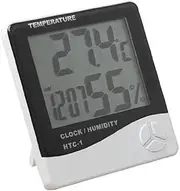 HTC-1 Large LCD Digital Indoor Hygrometer Room Thermometer with Alarm Clock
