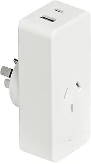 Brilliant Smart Cannes Wi-Fi Single Plug with USB-A and USB-C Chargers