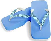Hajime(一歩) [One Step] [Hajime] Geta Geta Clogs, Soft and Water Resistant, Made of Sponge, 10.6 inches (27 cm), SB/Checkered x Sky Blue, Checkered x Sky Blue (Strawberry Pine x Sky Blue/27), Strawberry × Sky