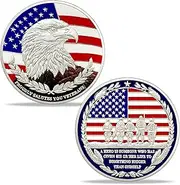 YGLLSSY 1Pcs Eagle Veteran Challenge Coin U.S. Flag Military Coin Thank You Coins for Veterans Appreciation Gifts for Military Army Service Members