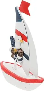 BIUDECO Mediterranean Sailboat Model Chic Desk Boat Decor Nautical Home Decoration for Office Living Study Density Board Material Stylish Accent