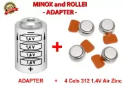 MINOX 35 (EL, GL, GT, PL, PE, AL, C, EC, LX, TLX) Battery Adapter + 4 A312(1.4V)