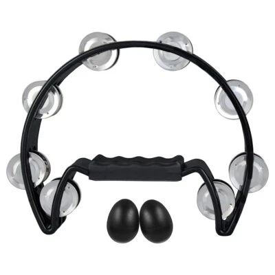 Tambourine,Metal Jingles Hand Held Percussion Half- Tambourine and Egg6172