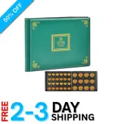 300 Pocket Vintage Green Coin Holder for Collectors - Perfect for 20-38mm Coins