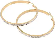 [LIFKOME] 1 Pair Round Diamond Earrings Ear Jewelry Women Earrings Hoops Earrings Titanium Steel Earrings Ear Decorations Ear Drop for Women Earrings for Women