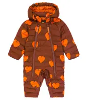 [Mini Rodini] Mini Rodini Baby Hearts printed snowsuit M 9 brown