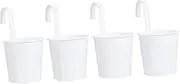 BESPORTBLE Fence Flower Baskets 4pcs Hanging Flower Pots Railing Planters Balcony Bucket