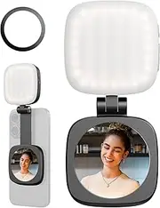 SmallRig Magnetic Selfie Light for iPhone, Phone Light with a Mirror, Instant Attachment for MagSafe, for Selfies, Video Conference, Vibe P48 Black - 4656