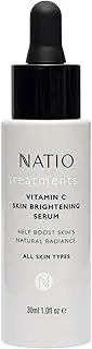 Natio Australia Treatments Vitamin C Skin Brightening Serum 30ml - Skin Brightening Vitamin C Serum for the Face - Formulated with Hyaluronate & Aloe Vera to Hydrate & Boost Radiance - Made in Australia