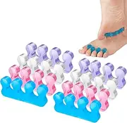 Pack of 8 Toe Separators Pedicure, Silicone Toe Separator for Feet, Toe Separator Nail Polish, Straighteners and Correctors, Repeatable Washable Toenail Dividers, Toe Separators for Applying Nail