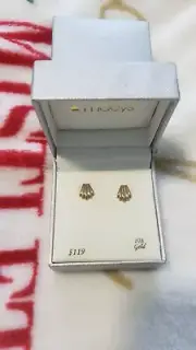 10k Gold Stud Small Scalloped Shell Earrings