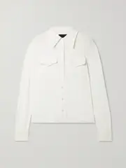[Nili Lotan] Nili Lotan - Aveline Jersey Shirt - Ivory - x small x small Ivory