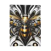 Velveteen Plush Blanket Vintage Style Art Deco Bumble Bee Retro Nature Insect