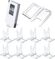 8pcs Plastic Book Stand for Display, Clear Adjustable Book Display Holder Easel Collector Stand Collector Holder for Magazine CD Album Postcard Artwork