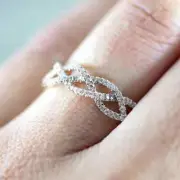 0.50 Ct Round Cut Natural Moissanite Infinity Wedding Band Ring Sterling Silver