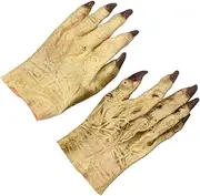 [BESPORTBLE] 2Pcs Horror Gloves Full Finger Costume Accessories for Halloween Parties Realistic Zombie Design for Clubs Cosplay and Dress Up Events