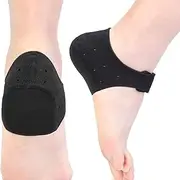 1 Pairs Thicker Heel Cushion Cups for Heel Pain, Plantar Fasciitis Heel Spur Relief, Heel Protectors for Pressure Sores (Black, L)