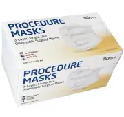 3-Layer Single-Use Disposable Surgical Face Masks, MADE IN USA (6 Boxes 300PCS)