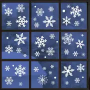 Christmas Decorations Snowflake Window Clings, 6 Sheets Large White Snowflake De