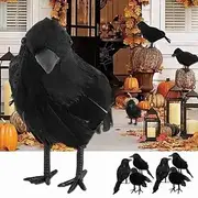 Halloween black crow props simulation flocking crow party supplies ornament decoration