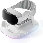 [FANGXIN] VR Charging Station for Apple Vision Pro - Charging Dock for Vision Pro with RGB Light - Designed for Apple Vision Pro Accessories