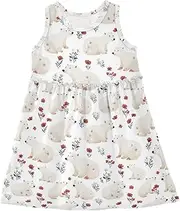 [Caihoyu] Girl Tank Dresses Toddler Soft Spring Dresses Summer Active Playwear, Multicolor15, 4 Years