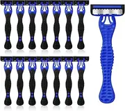 Leriton 15 Pcs Sensitive Men's Disposable Razors Bulk 5-Blade Disposable Head Razor for Sensitive Skin for Hotels, Travel, Business Trips, Gyms, SPA, Donations, Gifts, Etc.