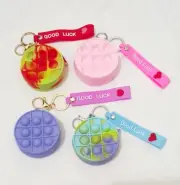 Fidget Toys Pop it Mini Wallet Coin Purse Keychain (Pack of 4)