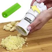 Multifunctional Garlic Master Garlic Ginger Cutter with Silicone Garlic Peeler Plastic Grinding Tool Kitchen Ginger Grater Grinder