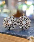 Cluster Hoop Party Wear Earrings 14K Yellow Gold Over 2.3 Ct Simulated Diamond