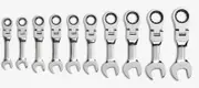 Gearwrench 9550 - Stubby Flex Combo Ratcheting Wrench Set 10 Piece Metric