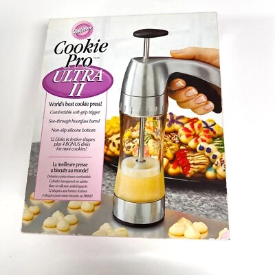 Vintage Cookie Press Wilton Cookie Pro Ultra II - 16 Disks NEW In OriginalBox