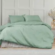 Ardor Molly Palm Green Quilted Quilt Cover Set