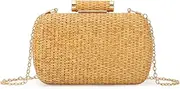 [GOKTOW] Small Straw Purse Clutch for Women,Woven Handbag Raffia Bag for Summer,Wicker Evening Bag for Party Wedding