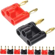 jojofuny 10pcs Double Banana Car Wireless Headphones Banana Dual Speaker Cables Charger O Type Electrical Wire Connectors Coax Subwoofer Cable to Cable Jack Cable Metal