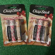 2 Pack CHAPSTICK HOLIDAY COLLECTION RARE Pumpkin Pie Candy Cane & Sugar Cookie