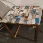 Agate Mix Coffee Table Top, Square Agate Stone Center Table Top, Home Decor