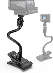 Smatree Ajustable Jaws Flex Clamp Mount 13.4 Gooseneck Extension for GoPro Hero 6/5/4/3+/3/2/1/Session / for Ricoh Theta S M15 Cameras/ for Compact Cameras(1/4 thread)