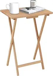 Felic Folding TV Tray Table, End Table for Small Space, Portable Snack Tables for Eating at Couch, Sofa Side Table, TV Dinner Foldable Side Desk Easy Assembly and Store, Space Saving (Set of 1)