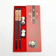 2 Pair Panda of Bamboo Chopsticks Household Long Chopsticks Non-Slip Set Tablewa