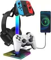 VCOM Headphone stand multifunctional 7colors rechargeable 10 RGB lighting modes
