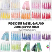 Iridescent Paper Tassel Garland 5pk - Multi Colours