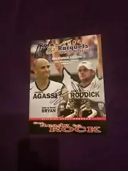 ANDRE AGASSI, ANDY RODDICK, BOB & MIKE BRYAN AUTOGRAPHED TENNIS PROGRAM