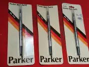 3 nos Vintage Parker Black Fine Roller Ball Pen Refill Item No. 30215 5w6